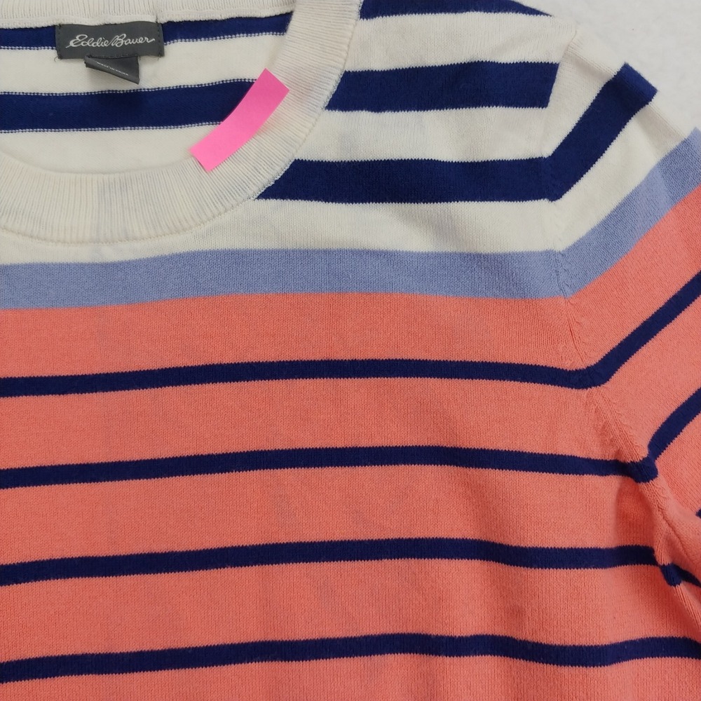 Eddie Bauer Womens Medium Cotton/Nylon Blend Knit‎ Pullover Striped Long Sleeve - Picture 2 of 8